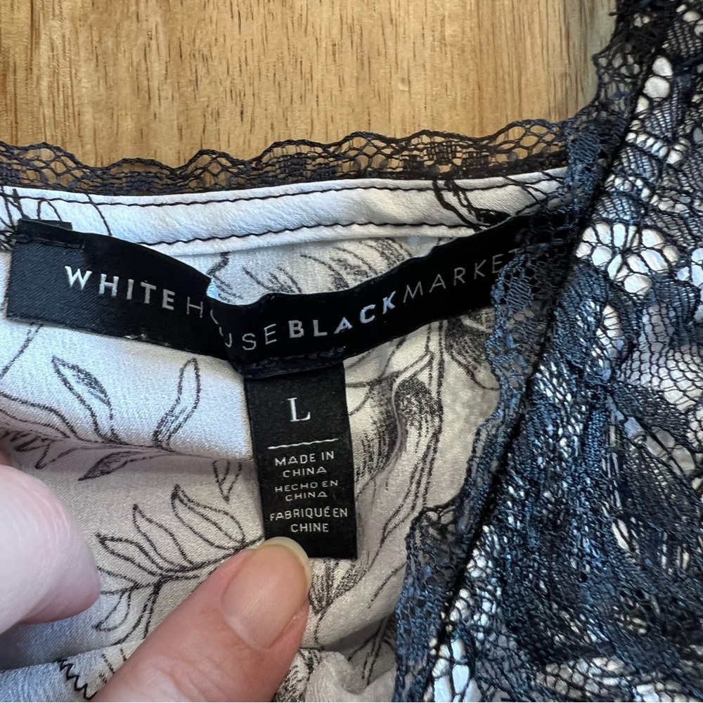 White House Black Market Floral Lace Cami Top Size Large - Picture 3 of 5